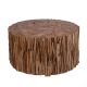 Table basse teck recyclé RUSTIC Ø80cm ronde