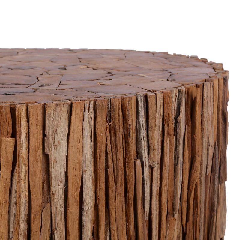 Table basse teck RUSTIC Ø80cm ronde