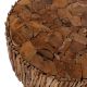 Table basse teck mosaique RUSTIC Ø80cm ronde