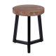 Tabouret teck et métal IRON Ø35cm