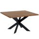 Table carrée teck massif et métal INDUS 130cm