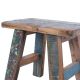 Tabouret ethnique bois coloré recyclé TRUCKWOOD 50cm