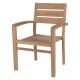 Fauteuil jardin teck massif JATI 62cm empilable