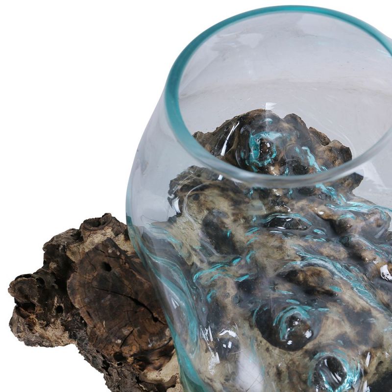 Déco racine et verre à poser d40cm