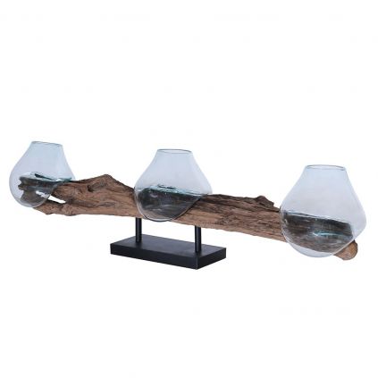 déco atypique racine teck 3 verres