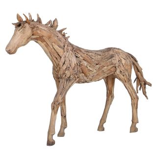 Cheval en teck TRIBAL 200cm sur pieds