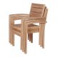 Fauteuil jardin teck massif JATI 62cm empilable