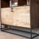 Bibliothèque bois recyclé ORIENT 117cm 2 portes