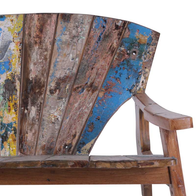 Canapé bois de bateau coloré BOATWOOD 136cm