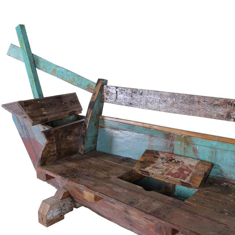 banquette pirogue bois coloré BOATWOOD 216cm