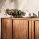 Buffet en teck et métal SIXTIES 148cm 3 portes