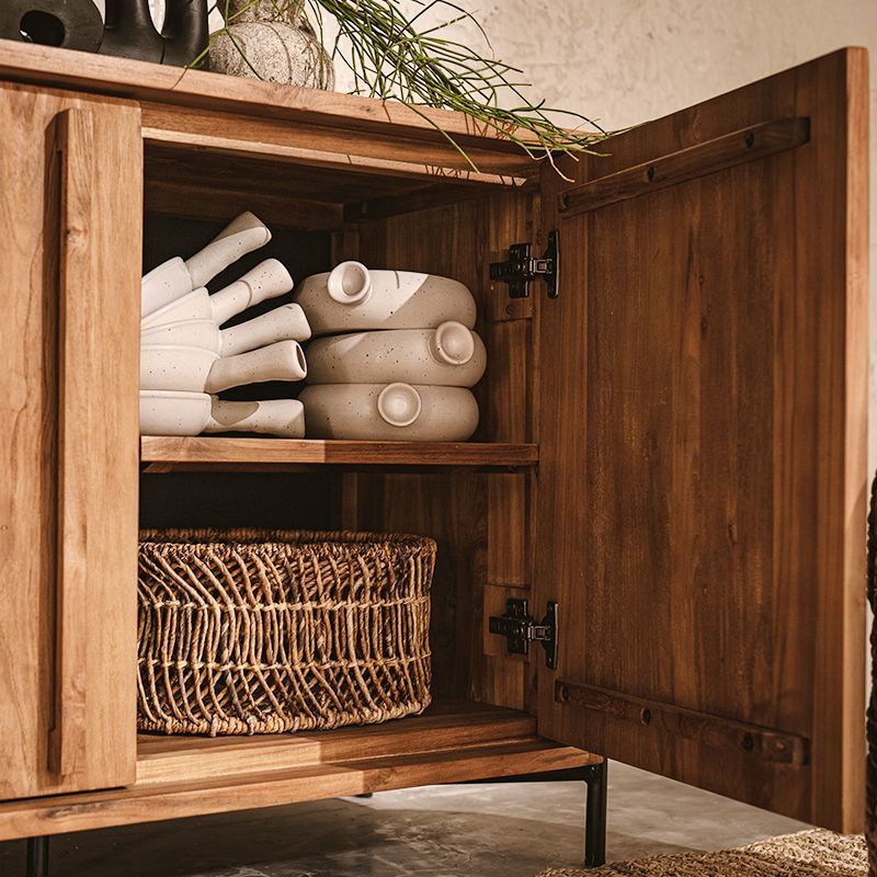 Buffet en teck brossé SIXTIES 148cm 3 portes