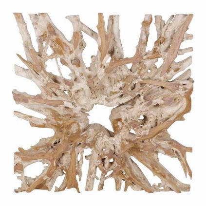 Décoration carrée tranche racine de teck RACINE 200cm