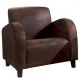 Fauteuil club tissu microfibres marron SEDIA 71cm