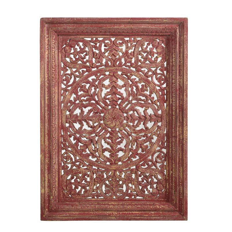 Panneau mural indien bois coloré INDIA 108cm