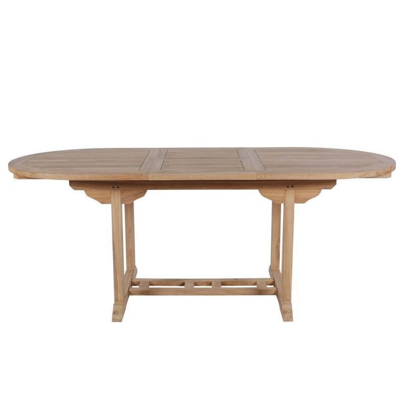 Table teck jardin ovale 150/200cm extensible JATI