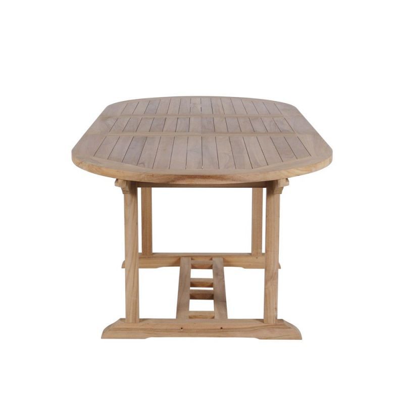Table teck massif ovale 150/200cm extensible JATI