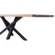 Table industrielle teck et métal POHON 250cm pieds mikado