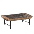 Table basse ancienne en bois recyclé et métal 133cm IRON