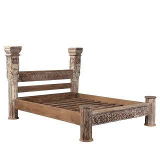 Lit ethnique en bois ancien INDIA 160x200cm