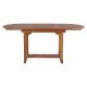 Table huilée teck massif extensible 8 à 12 personnes JATI 120/180cm Ovale
