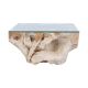 Table basse teck carrée 80cm RACINE avec verre n67
