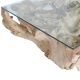 Table basse jardin carrée 80cm RACINE avec verre n67
