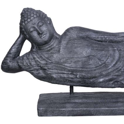 Statue bouddha couché 170cm BUDDHA GRC noir