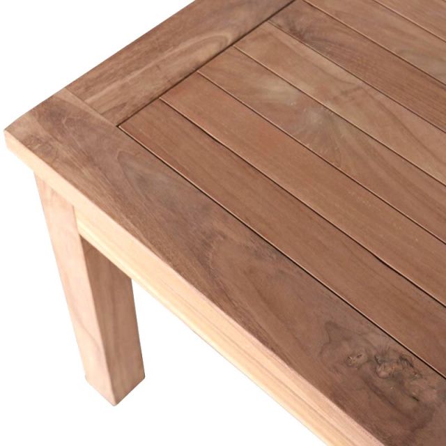 Table octogonale en teck bateau incrustation d'étoiles 450