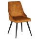 Chaise tissu velours Jaune pieds métal 48cm SEDIA Castel