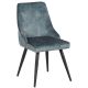 Chaise tissu velours bleu pieds métal 48cm SEDIA Castel