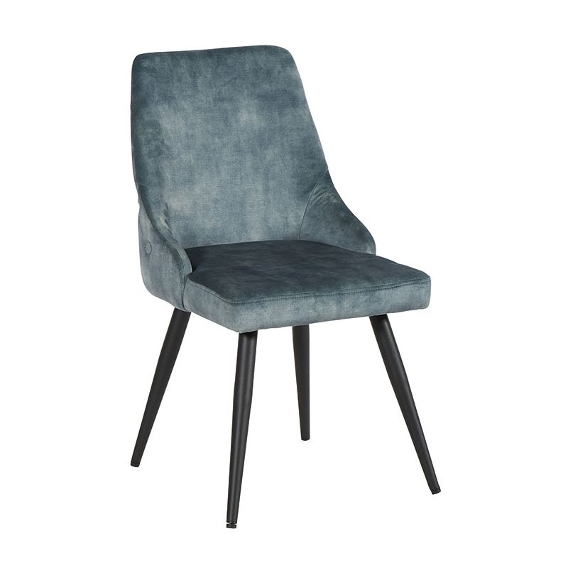 Chaise tissu velours bleu pieds métal 48cm SEDIA Castel