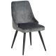 Chaise tissu velours gris pieds métal 48cm SEDIA Castel