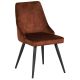 Chaise tissu velours rouille pieds métal 48cm SEDIA Castel