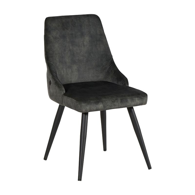 Chaise tissu velours kaki pieds métal 48cm SEDIA Castel