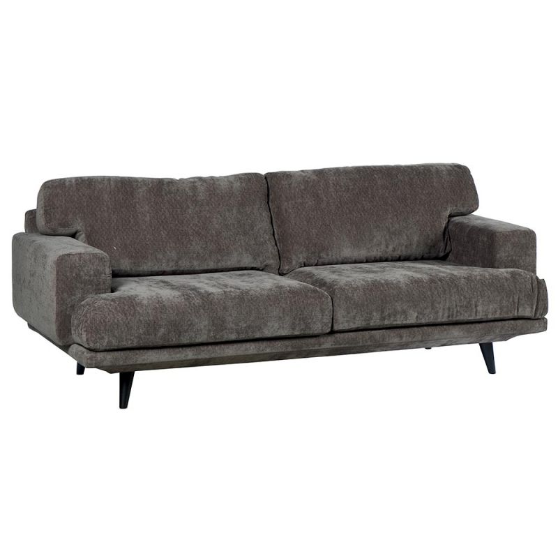 Canapé 3 places tissu recyclé CHESTER Nogent 210cm BRUN