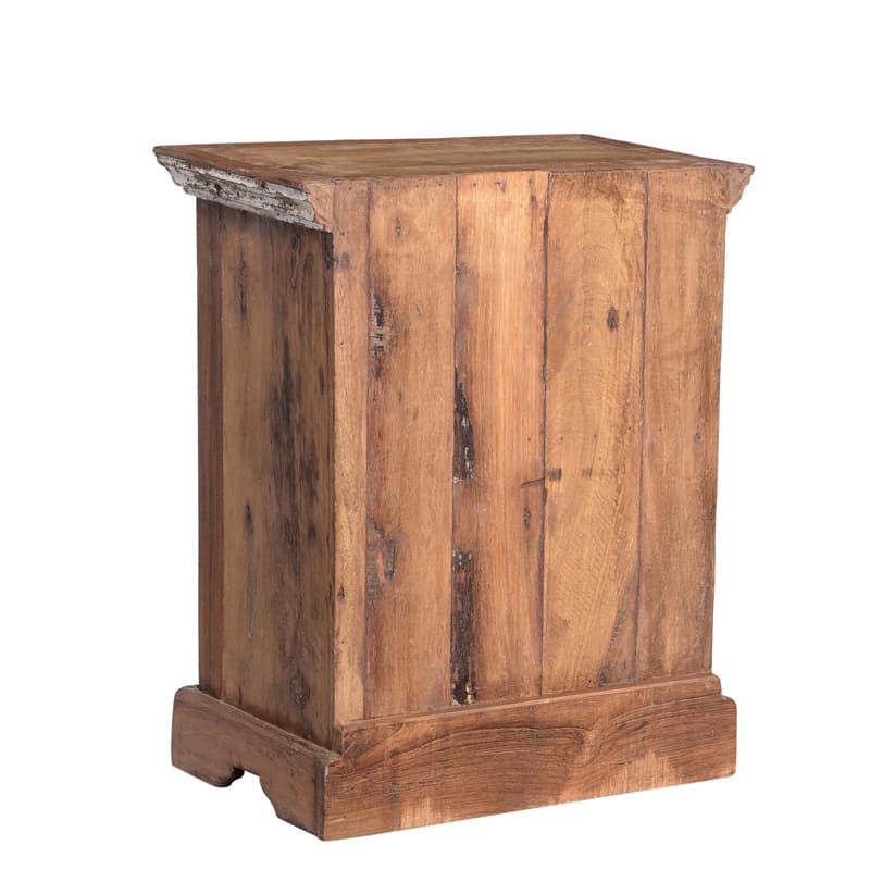 Table de chevet indien bois patiné