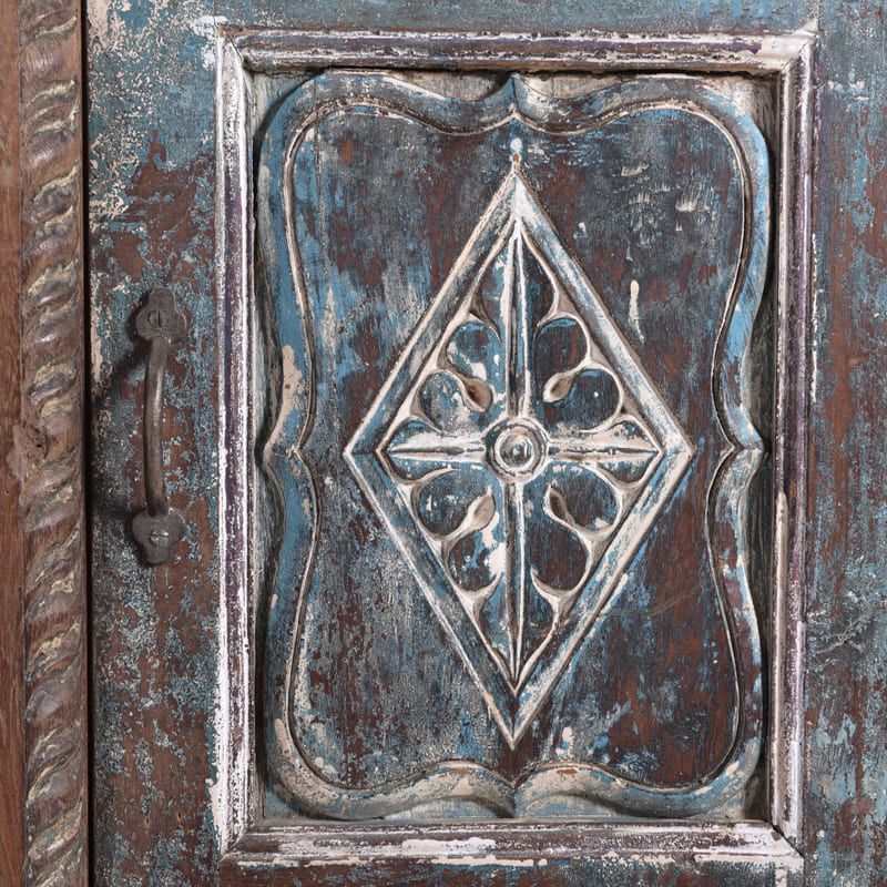 Chevet indien bois patiné