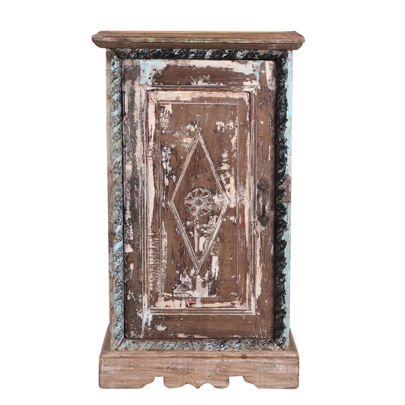 Chevet indien sculpté en bois recyclé 48cm