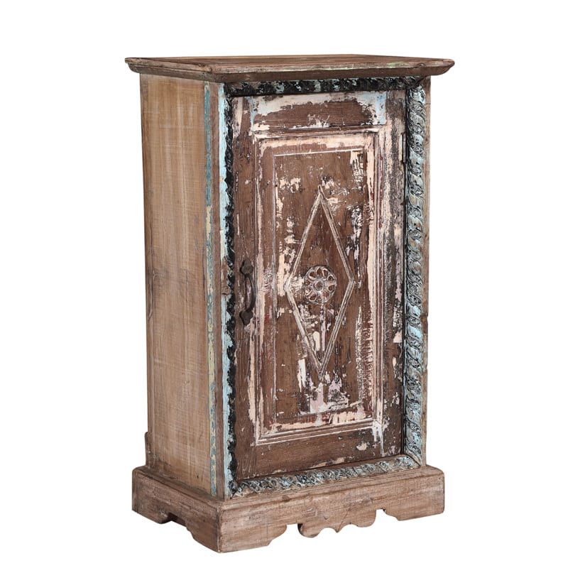 Chevet indien sculpté en bois recyclé 48cm INDIA